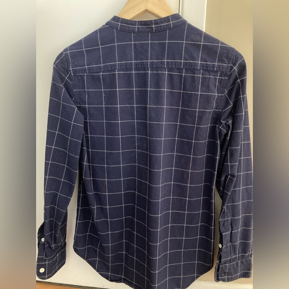 Taylor Stitch Handmade in USA Mandarin Collar LS  Windowpane Check Shirt. Size S - Picture 4 of 11